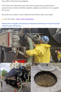 Pompage bac à graisse - Paris