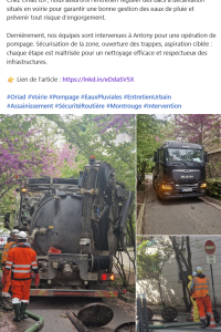 Pompage bac eaux pluviales - Antony